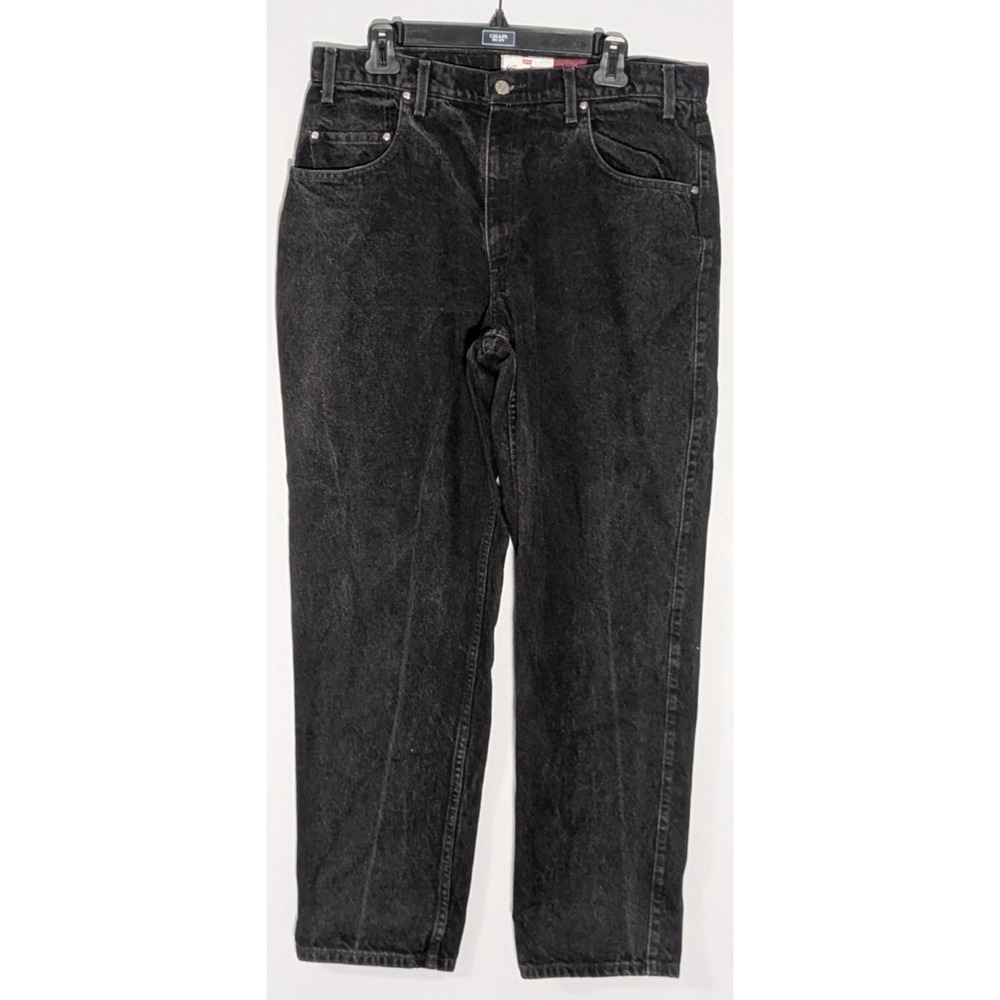 Vintage 1993 Levi's 545 Loose Fit Jeans Men's 36x32 Black Denim Baggy Brown Tab